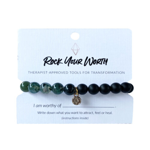 Green Moss Agate Beaded Bracelet Rock Your Worth